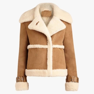 Abigail Brown Suede Leather Aviator Jacket