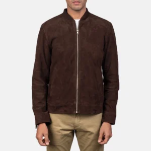 Blain Brown Suede Bomber Jacket