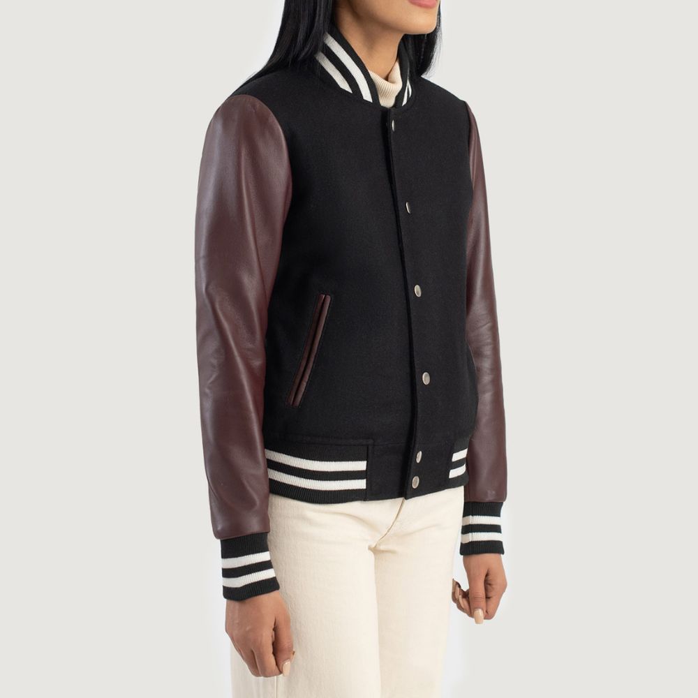 Charlotte Black & Brown Varsity Jacket