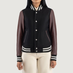 Charlotte Black & Brown Varsity Jacket