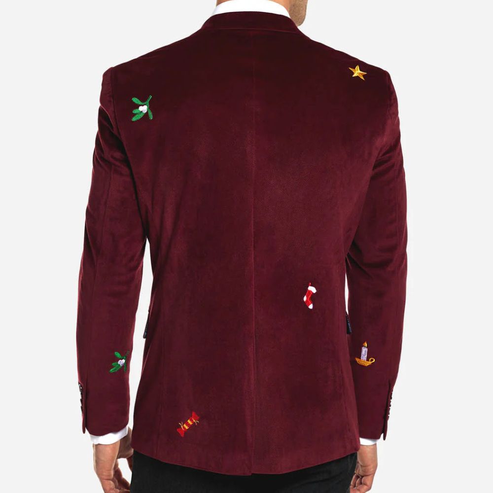 Christmas Roy Burgundy Blazer