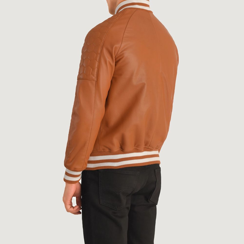 Forrest Brown Leather Varsity Jacket