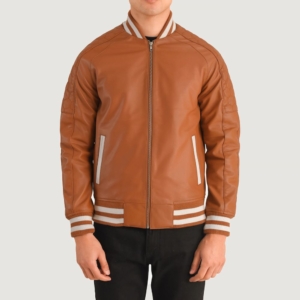 Forrest Brown Leather Varsity Jacket