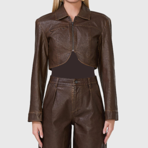 Hailey Cropped Leather Jacket