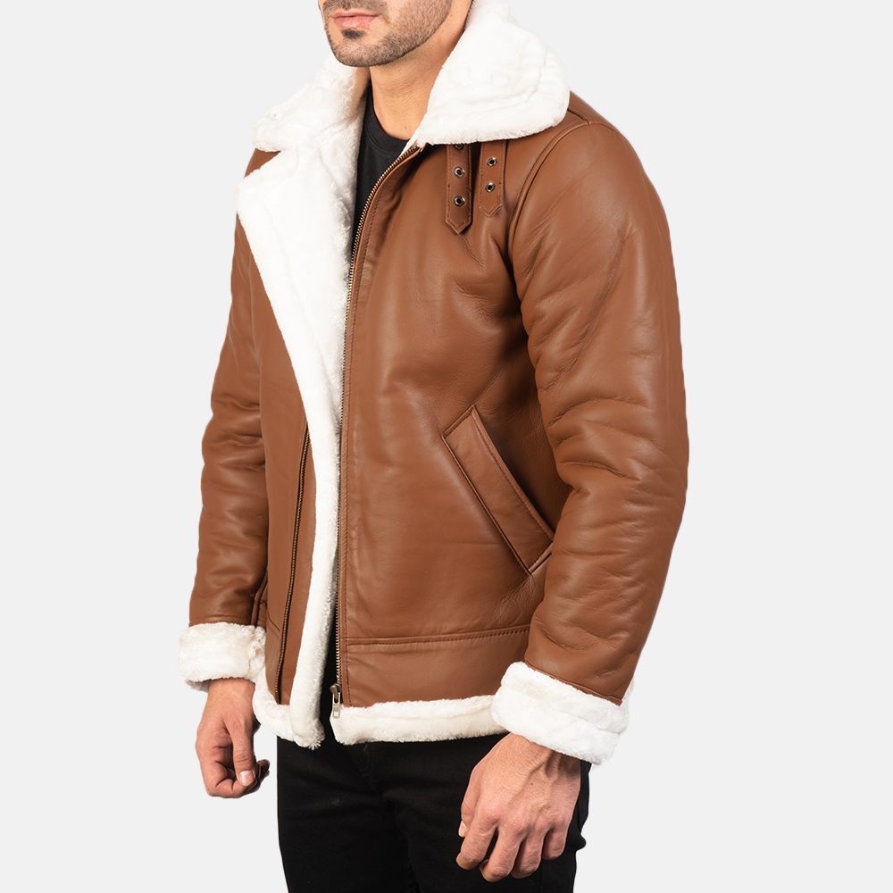 Jack Brown Leather Aviator Jacket