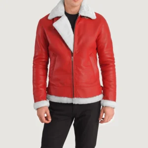 Jack Red Leather Aviator Jacket