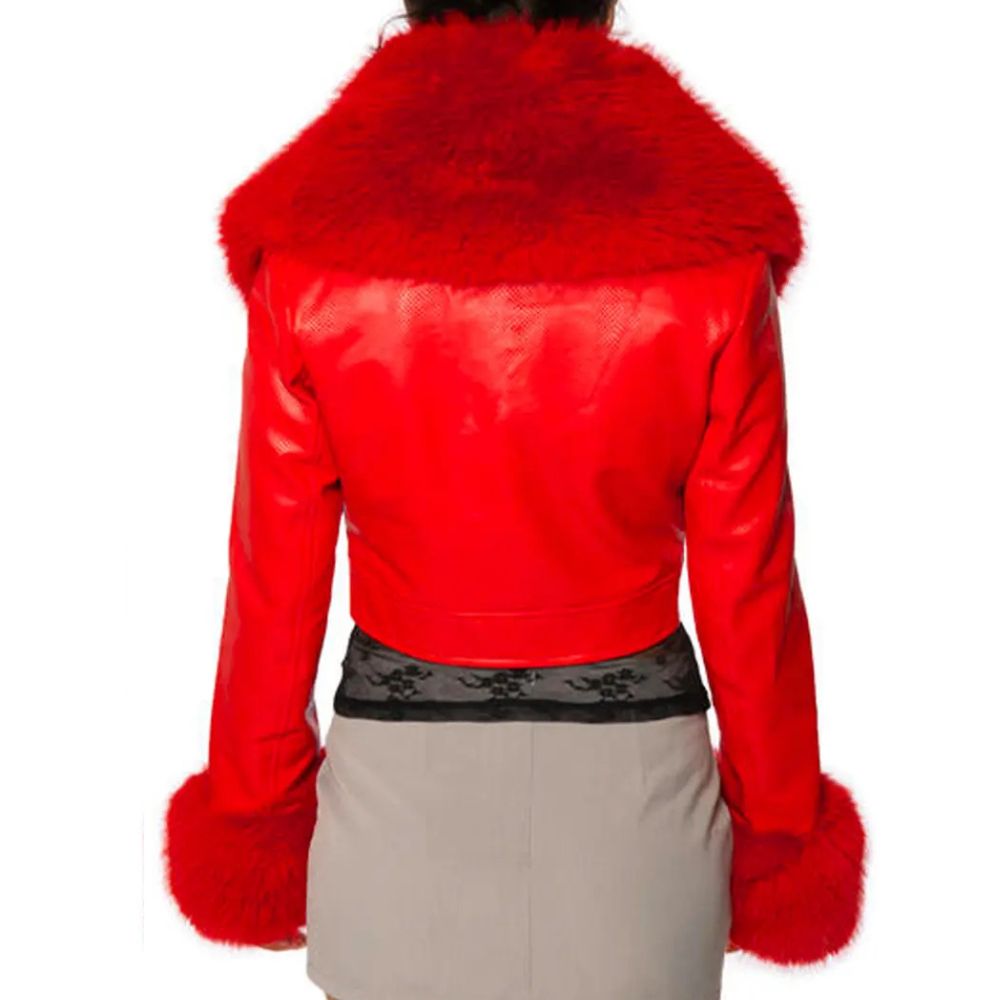 Joey Faux Fur Leather Cropped Jacket