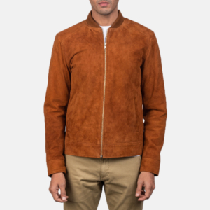 Johnson Brown Suede Bomber Jacket