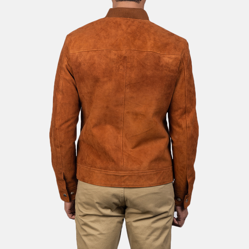 Johnson Brown Suede Bomber Jacket