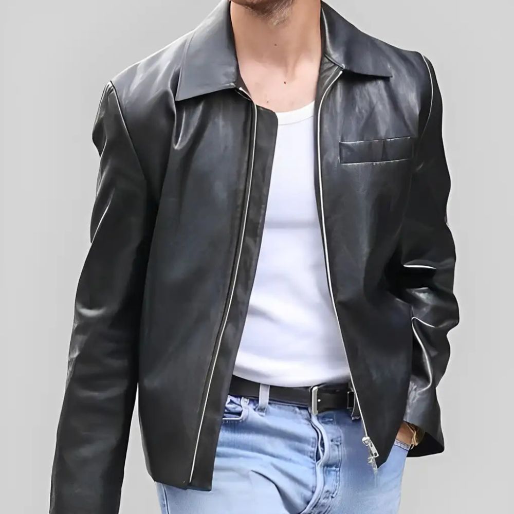 Kevin Jonas Black Leather Jacket