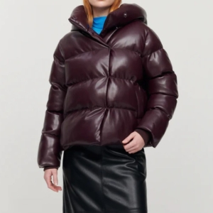 Leah Burgundy Puffer Jacket