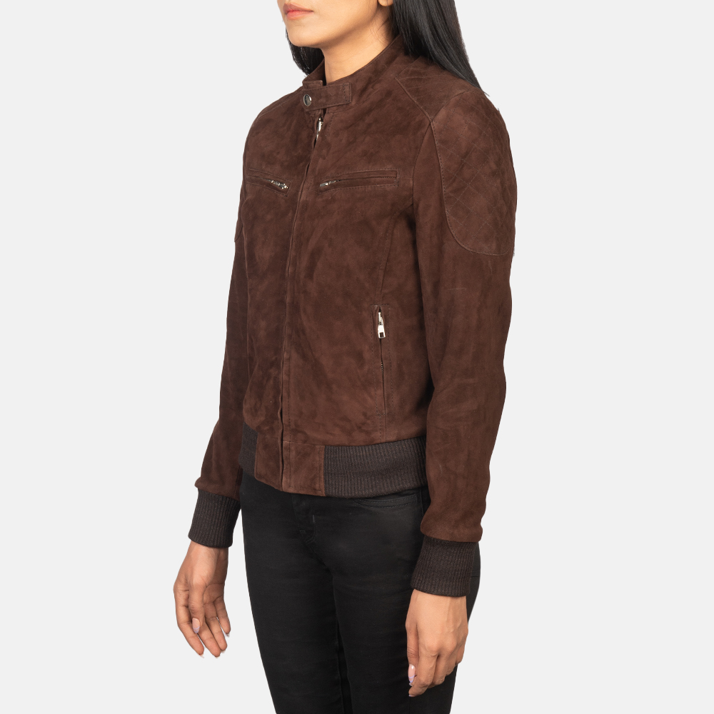 Natalie Suede Bomber Jacket