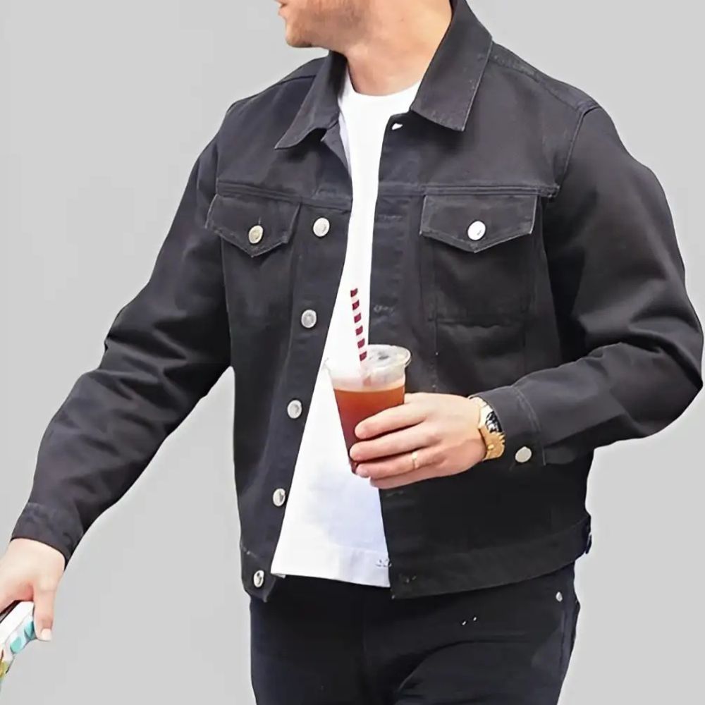 Nick Jonas Black Denim Jacket