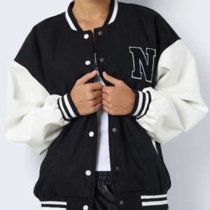 Nina Black & White College Varsity Jacket