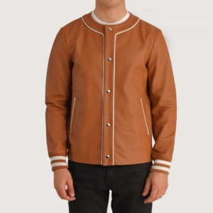 Peter Brown Leather Varsity Jacket