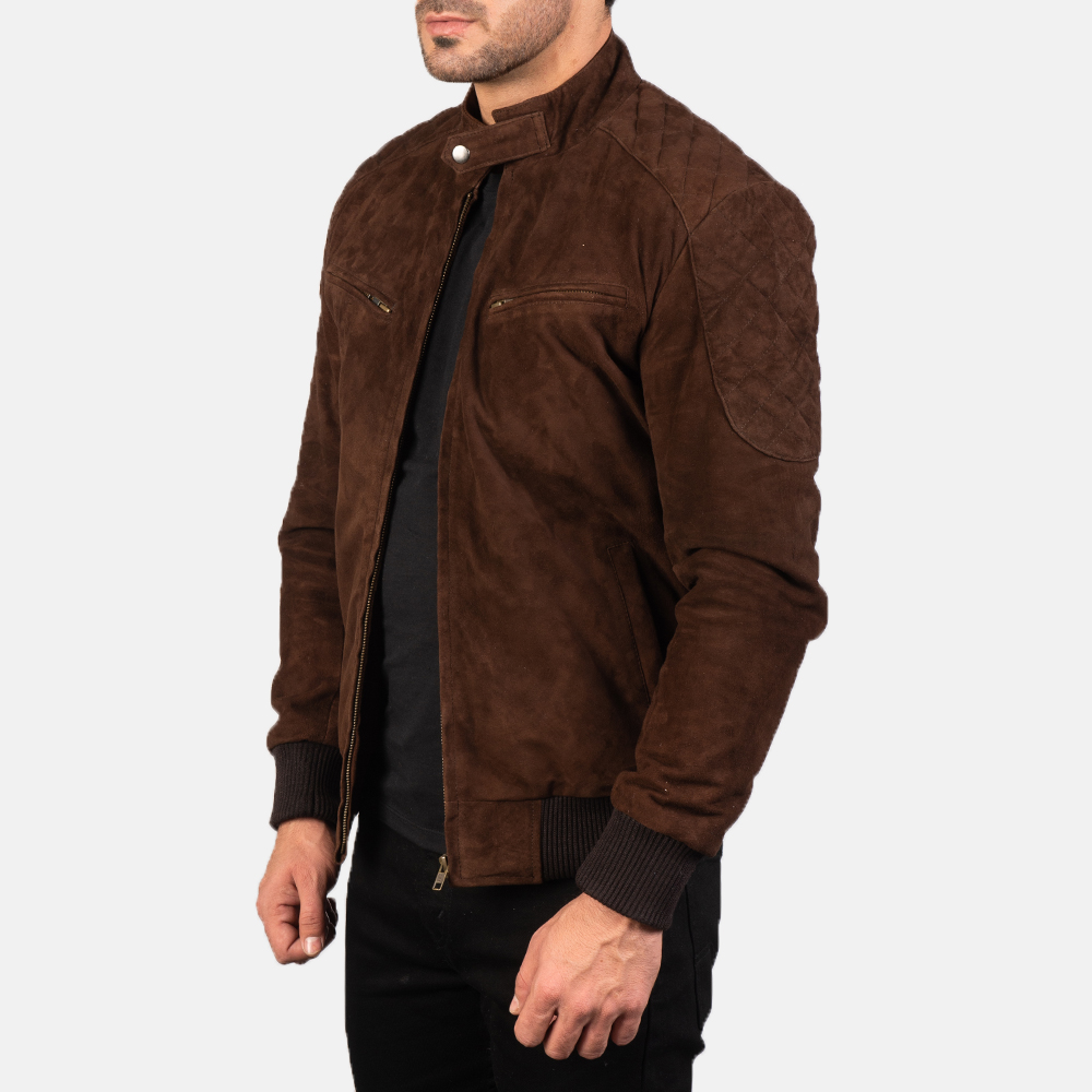 Shane Brown Suede Bomber Jacket