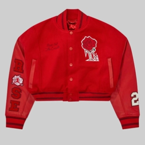 Teyana Taylor Cropped Red Varsity Jacket