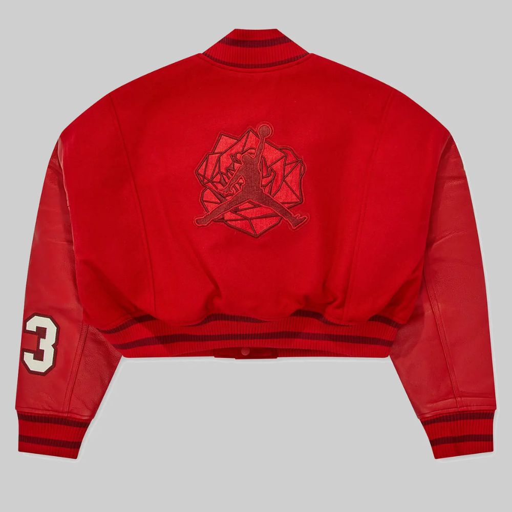 Teyana Taylor Cropped Red Varsity Jacket