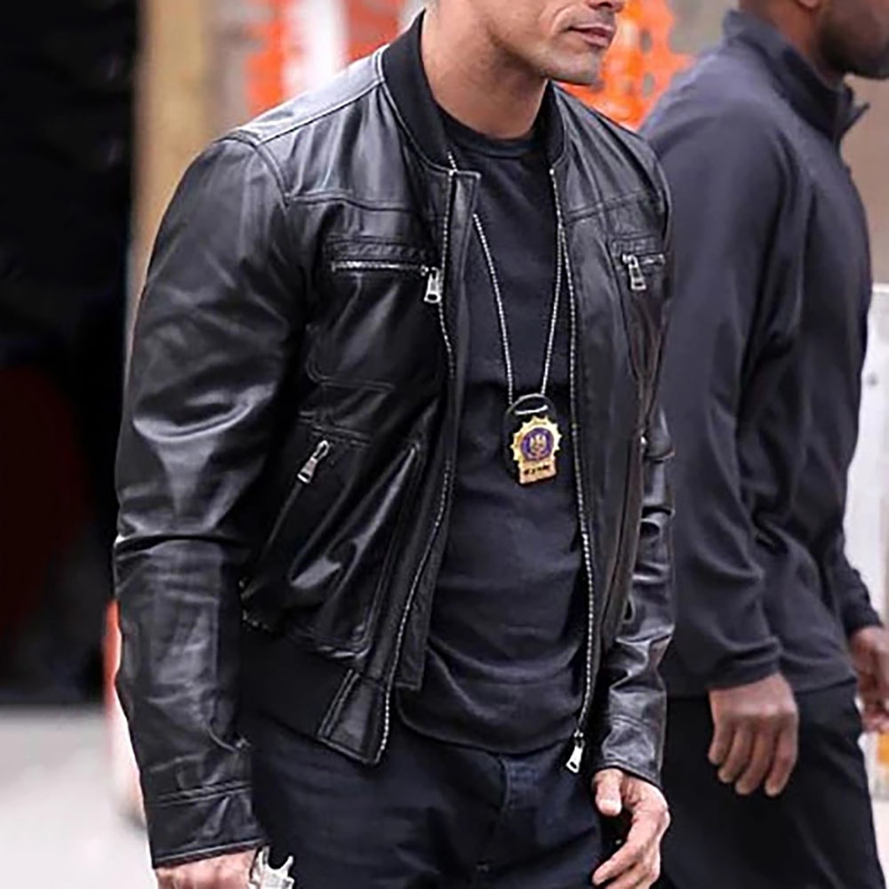 The Other Guys Dwayne Johnson Black Leather Jacket