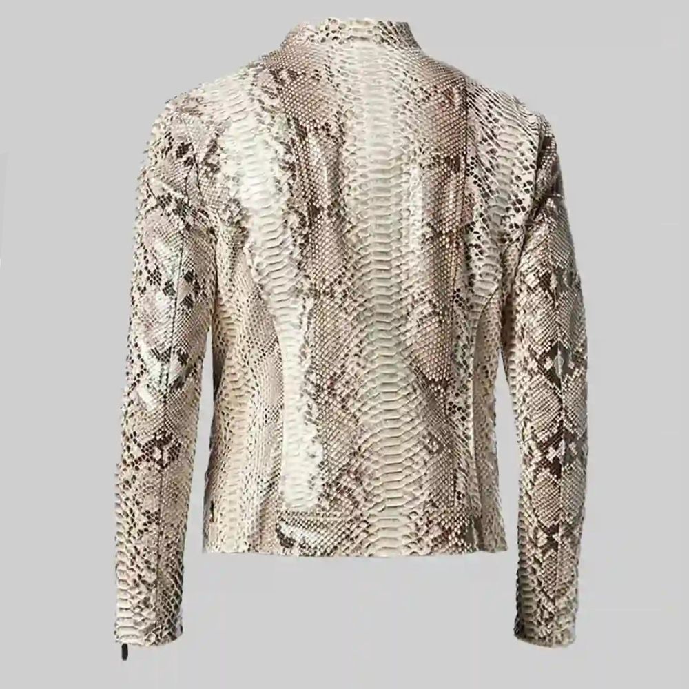 Andrew Tate Leather Snake Pattern Biker Jacket