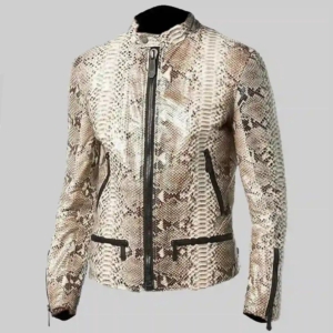 Andrew Tate Leather Snake Pattern Biker Jacket