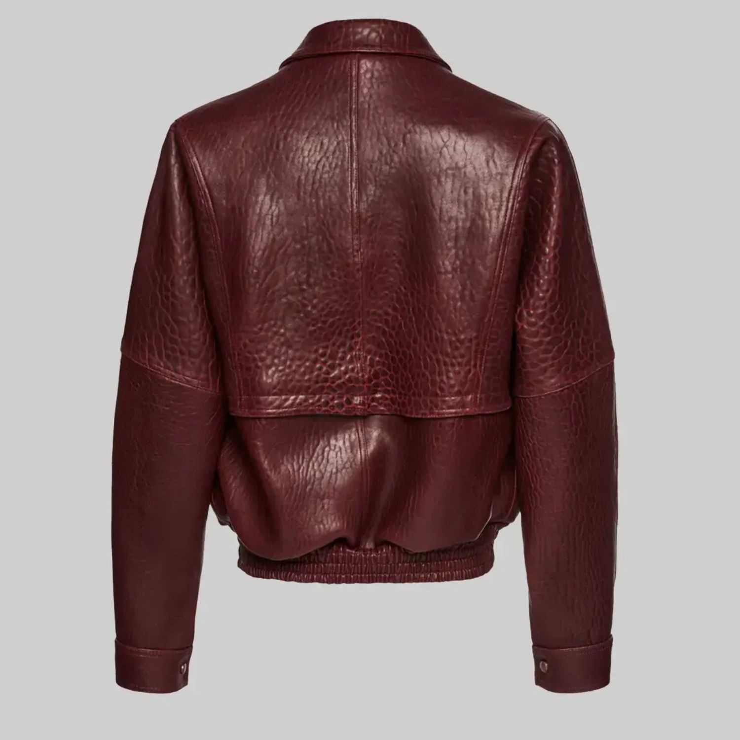 Barbara Palvin Leather Bomber Jacket