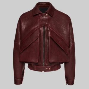 Barbara Palvin Leather Bomber Jacket