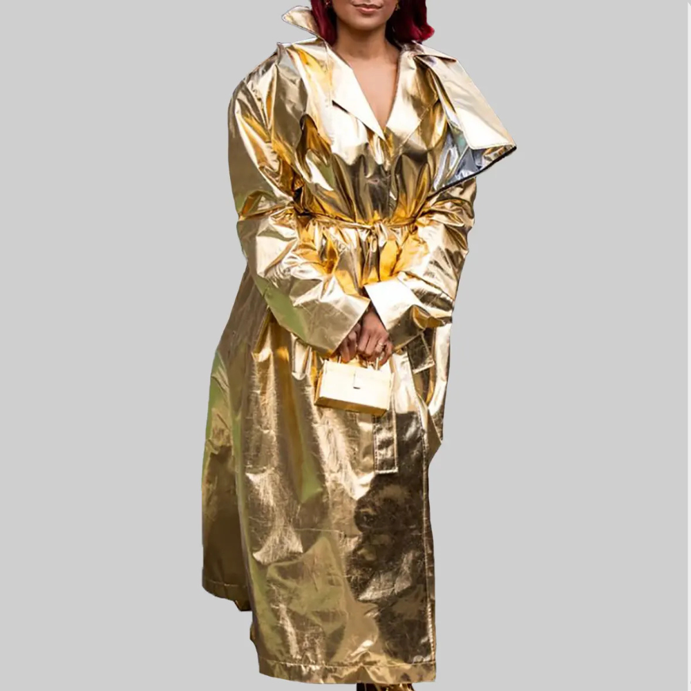 Kat Graham Golden Trench Coat