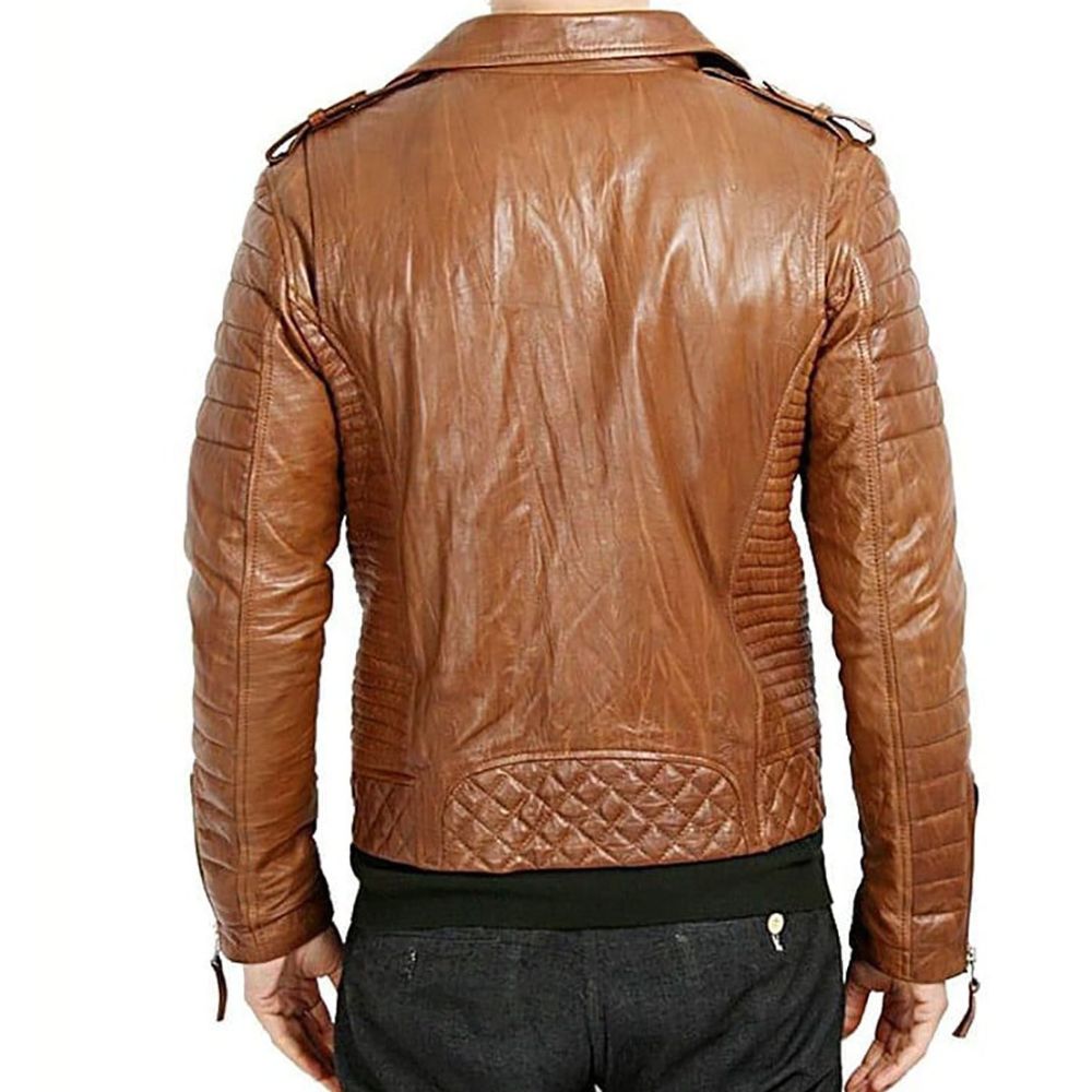 Roy Men’s Brown Biker Jacket