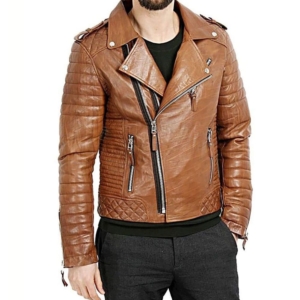 Roy Men’s Brown Biker Jacket