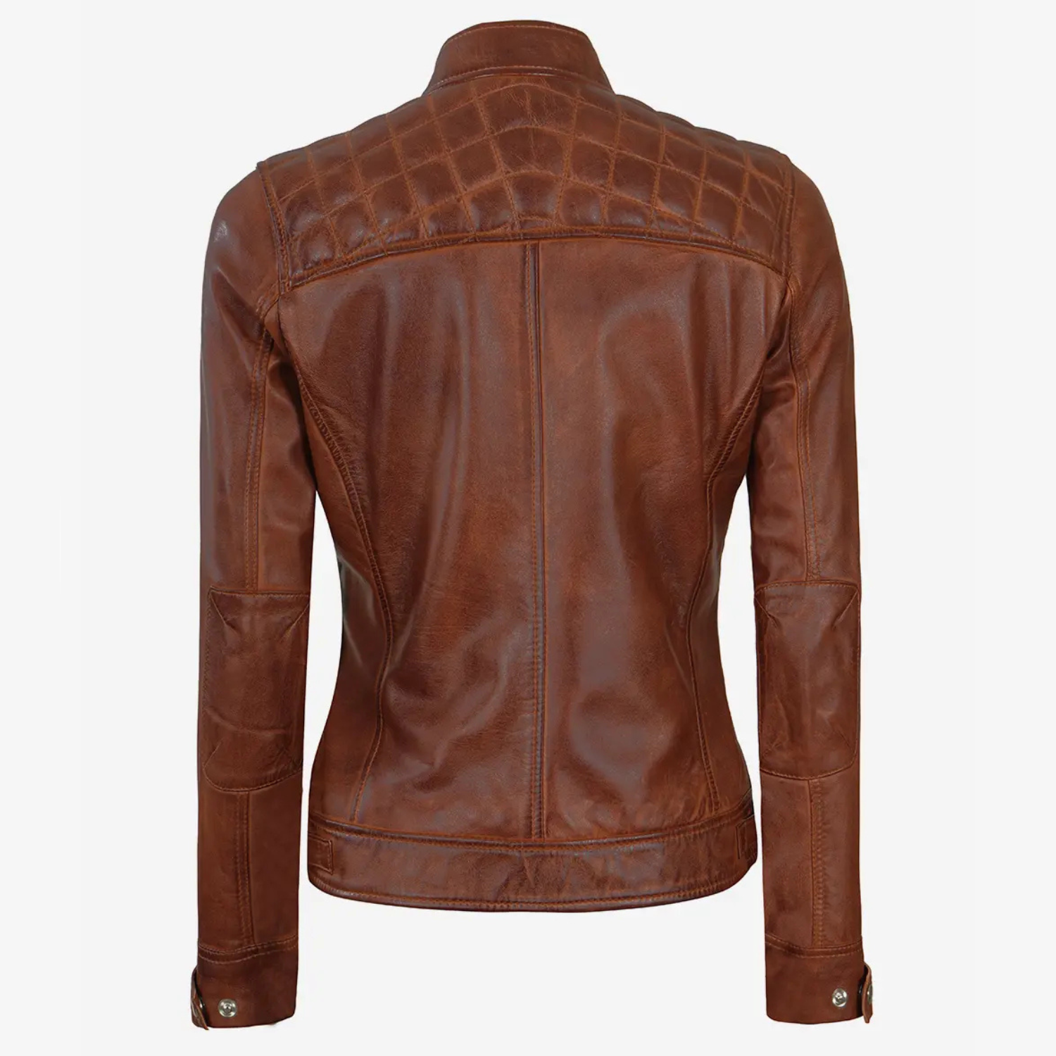 Lace Dark Brown Leather Cafe Racer Jacket