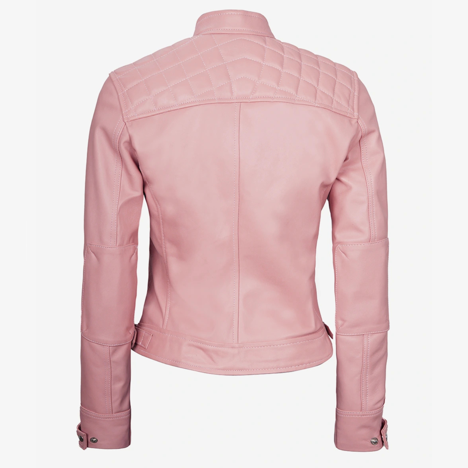 Lexley Pink Cafe Racer Leather Jacket